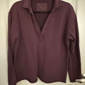 Frank & Eileen Long Sleeve Purple Polo Top | Size Medium